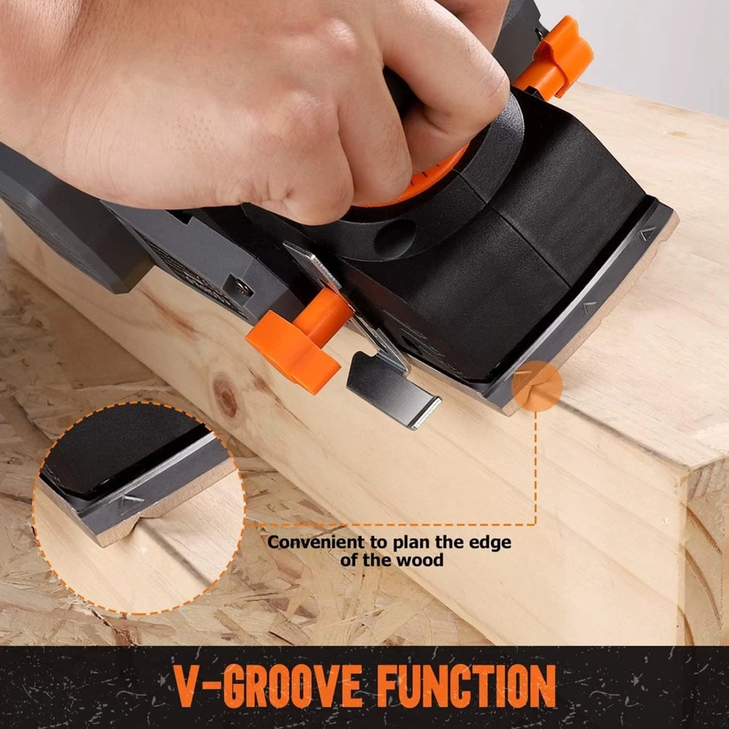 TACKLIFE Power Handhobel, 7,5 Ampere 900 W 14500 U/min Idealer Holzhobel Für Heimwerker – EPN02A 4 TACKLIFE Power Handhobel, 7,5 Ampere 900 W 14500 U/min Idealer Holzhobel Für Heimwerker – EPN02A – Bild 4