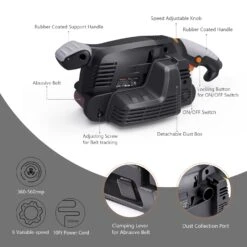 Tacklife B10, 5-Amp 3×18-Zoll-Bandschleifer Mit 13 Schleifbändern, Variabler Drehzahlregelung, Staubbox Und Vakuumadapter 8 Tacklife B10, 5-Amp 3×18-Zoll-Bandschleifer Mit 13 Schleifbändern, Variabler Drehzahlregelung, Staubbox Und Vakuumadapter -Black & Decker 8600367000 2605 prod 003