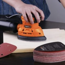 Tacklife ASD2A 50 Stücke Maus Detail Sander Schleifpapier 40/60/80/100/240 Grits Haken Und Schleife Sortiert Schleifpapier -Black & Decker 8600367000 2613 prod 005