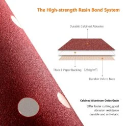 Tacklife ASD2A 50 Stücke Maus Detail Sander Schleifpapier 40/60/80/100/240 Grits Haken Und Schleife Sortiert Schleifpapier -Black & Decker 8600367000 2613 prod 006