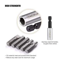 Tacklife HBWS1A 32 Teilig. 1/4" Mini-Ratschenschraubendreher-Bit-Satz, Inkl. Verlängerungsbithalter Und Steckdosenadapter, 72-Zahn-Getriebe Mit Hohem Drehmoment, 30 Multi-Bits Für Ratschenschlüssel, Schraubendreher Oder Bohrmaschine -Black & Decker 8600367000 2622 prod 003