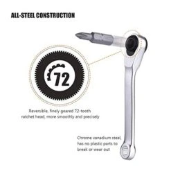 Tacklife HBWS1A 32 Teilig. 1/4" Mini-Ratschenschraubendreher-Bit-Satz, Inkl. Verlängerungsbithalter Und Steckdosenadapter, 72-Zahn-Getriebe Mit Hohem Drehmoment, 30 Multi-Bits Für Ratschenschlüssel, Schraubendreher Oder Bohrmaschine -Black & Decker 8600367000 2622 prod 004