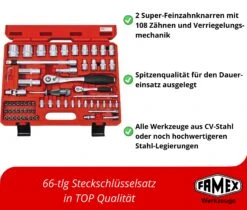FAMEX 420-18 Profi Werkzeugkoffer Mit Werkzeug Set Und Steckschlüsselsatz -Black & Decker 8600368300 420 18 prod 003